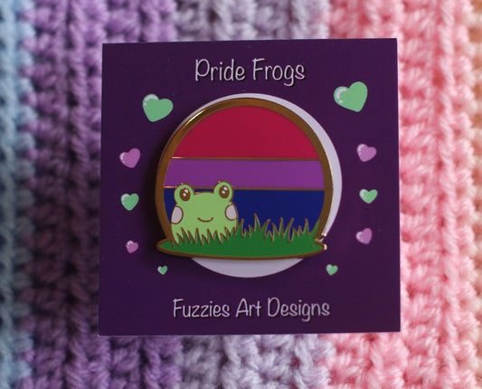 Bisexual Pride Frog Hard Enamel Pin