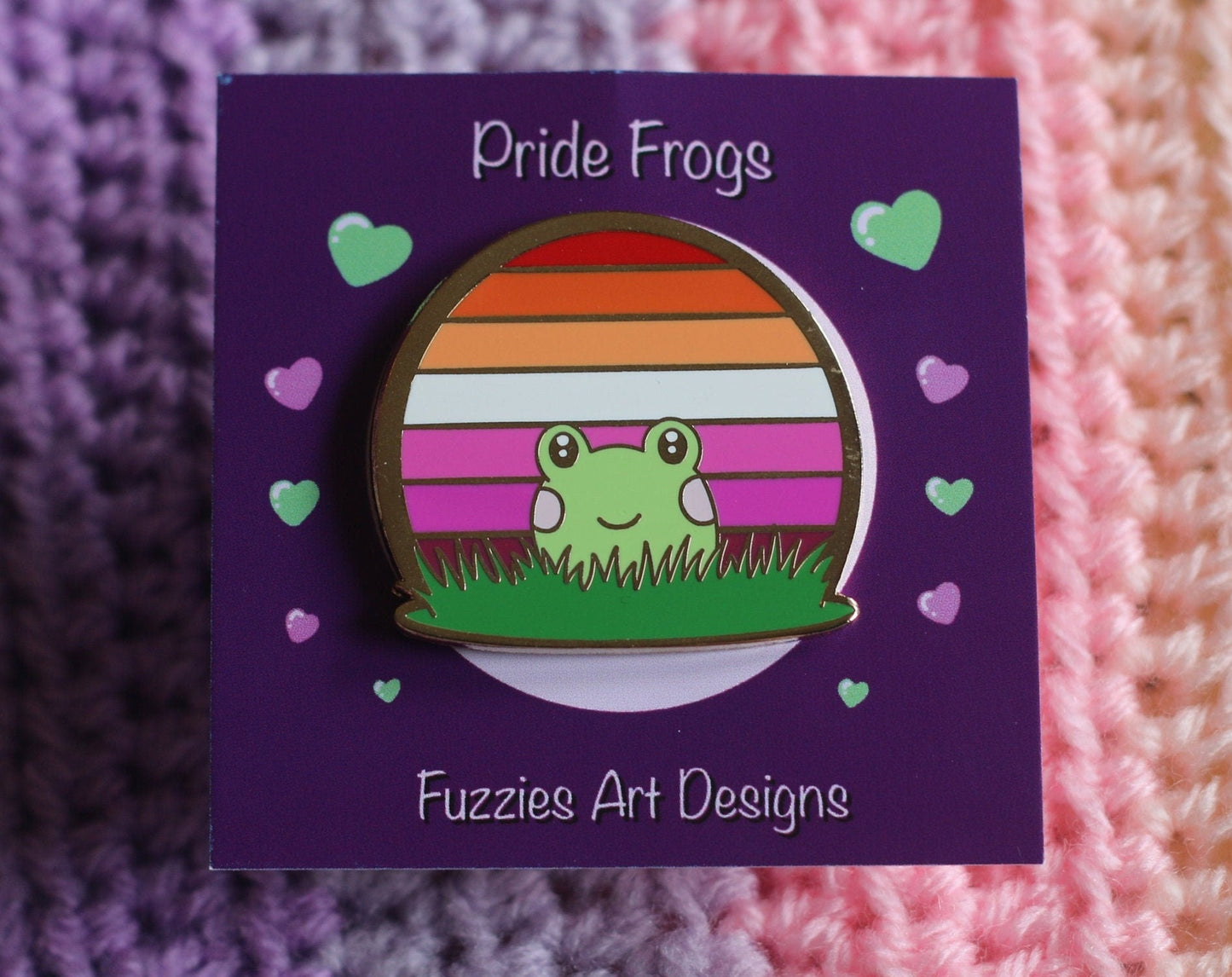 Lesbian Pride Frog Hard Enamel Pin