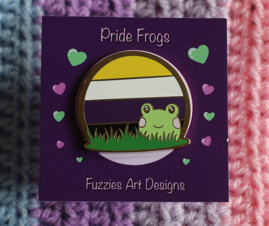 Nonbinary Pride Frog Hard Enamel Pin