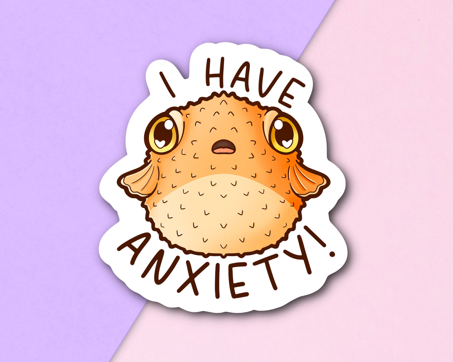 I Have Anxiety Pufferfish Sticker