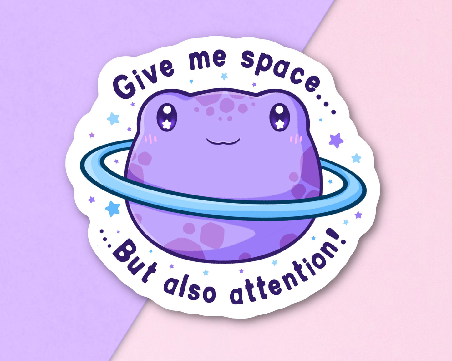 Give Me Space and Attention Frog Sticker