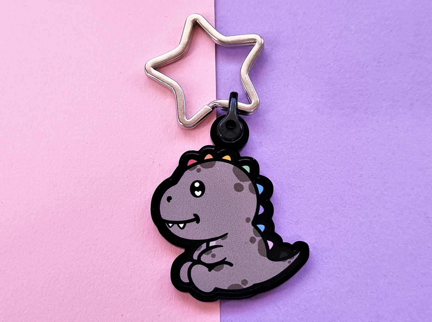 Subtle Pride Dinosaur Acrylic Keyring