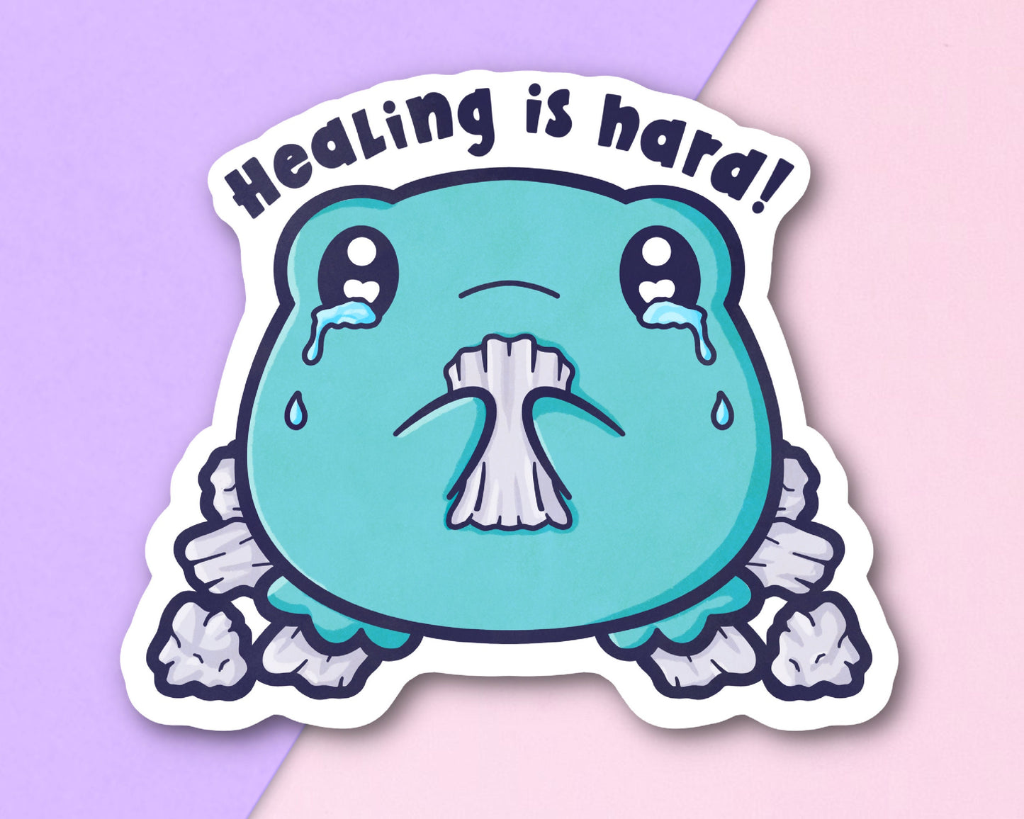 Healing is Hard Frog sticker