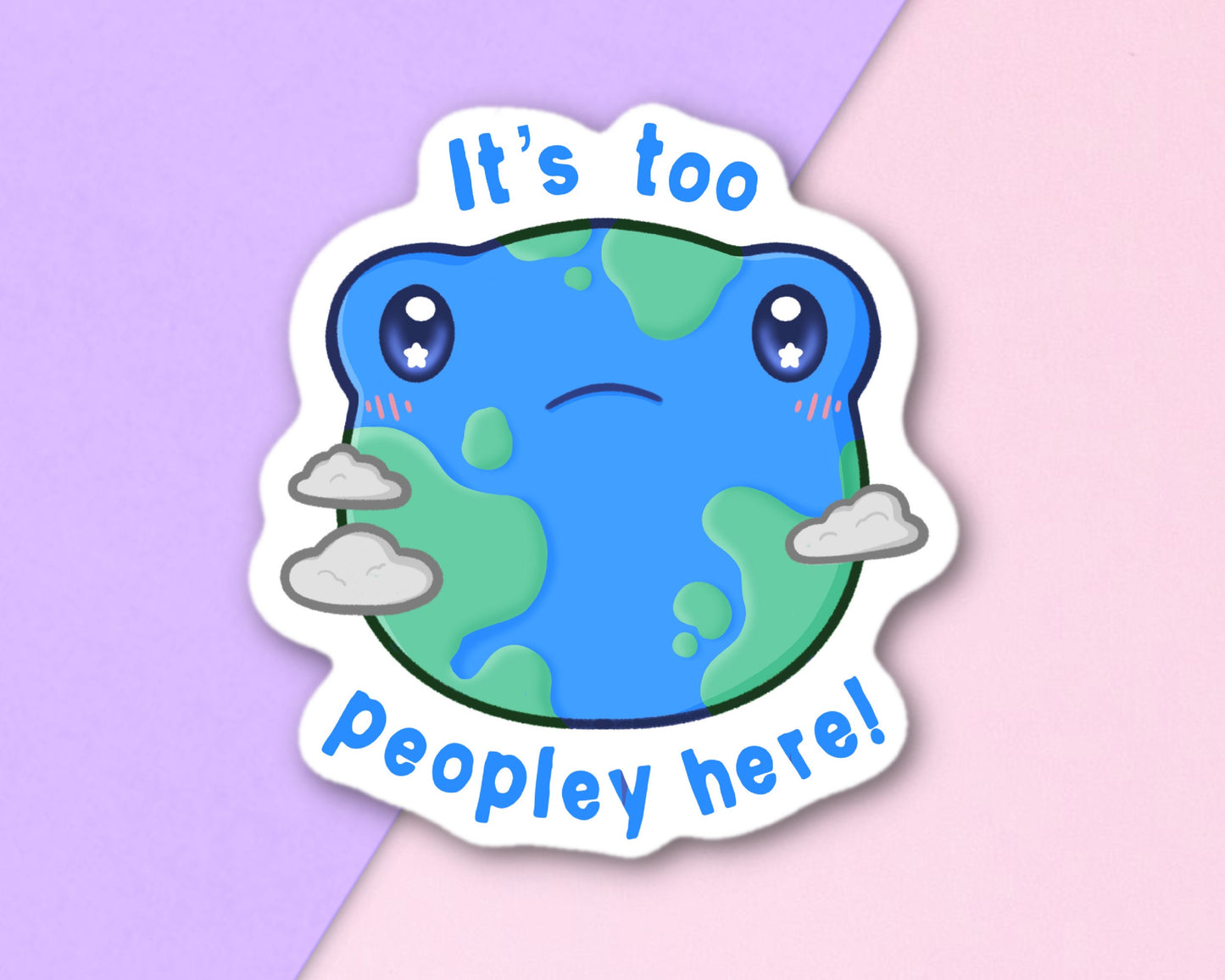 Too Peopley Here Frog Sticker