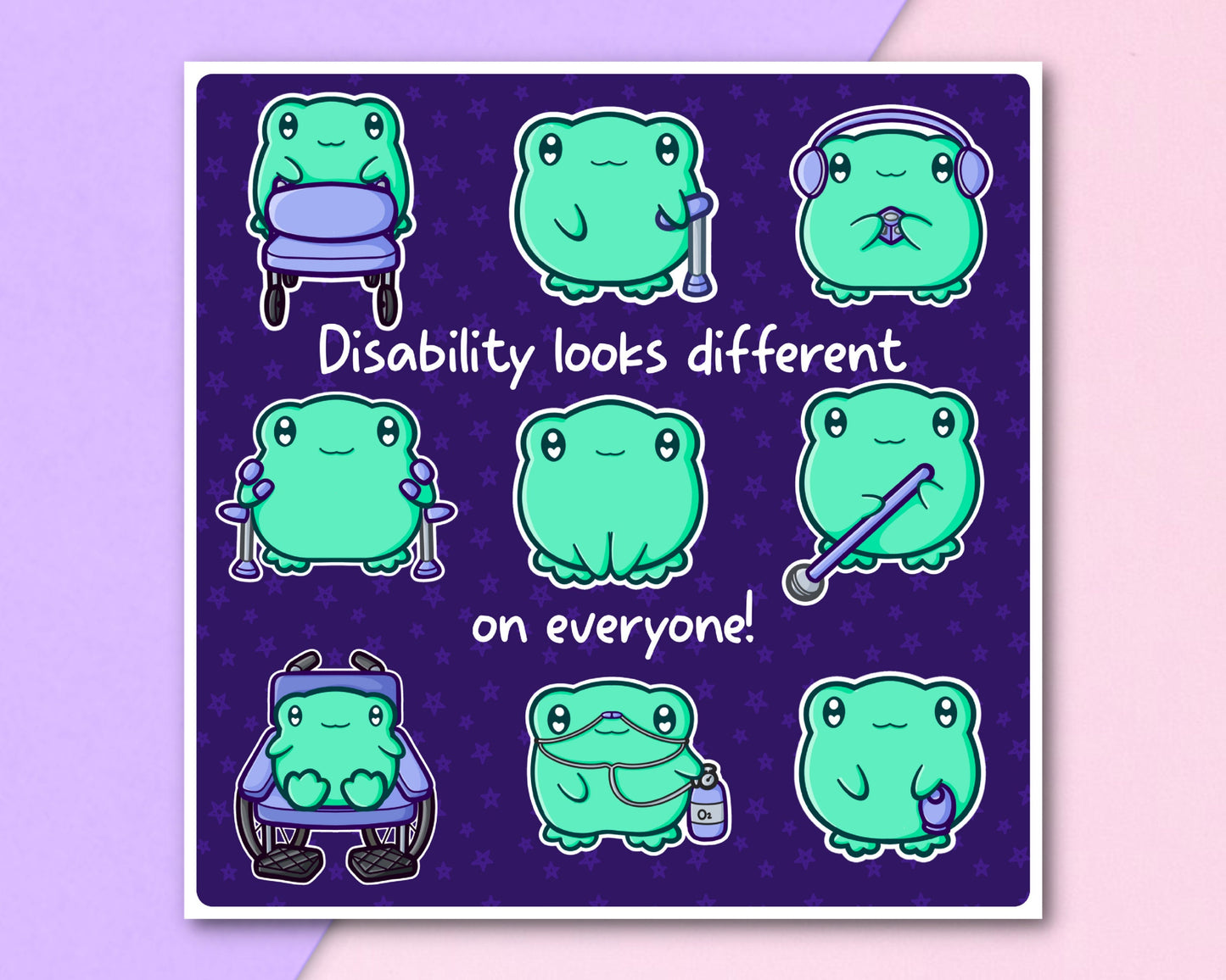 Disability Looks Different On Everyone Frog Sticker