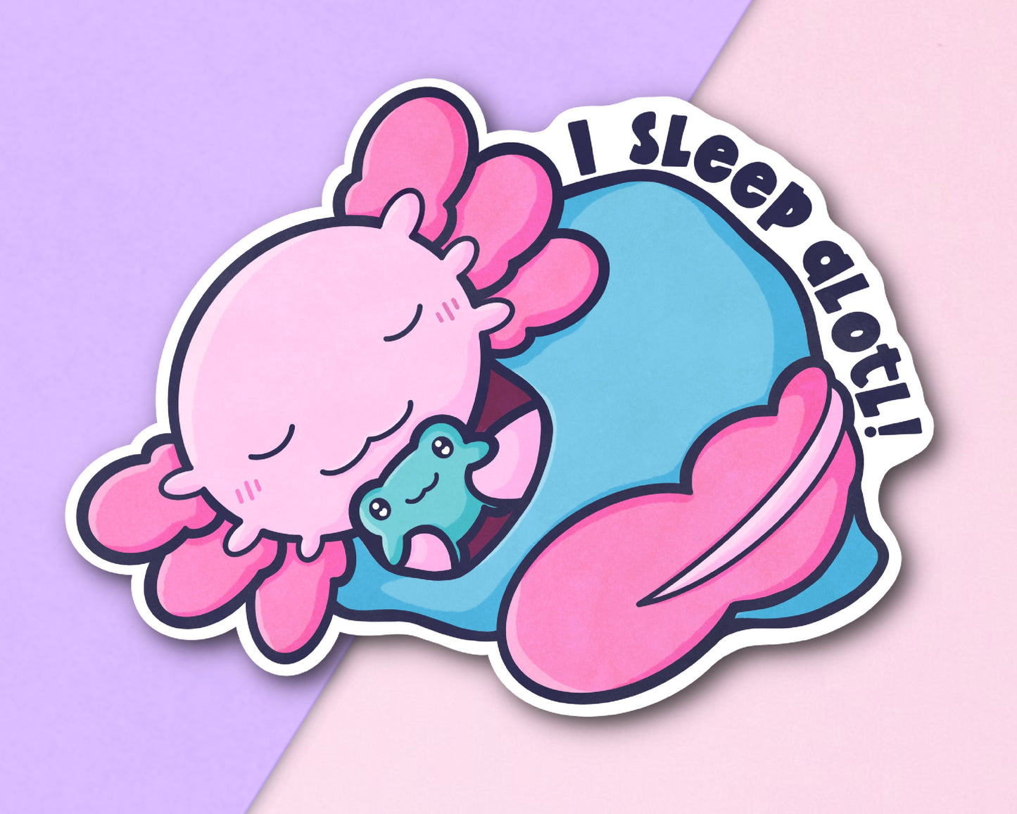 I Sleep Alotl Axolotl Chronic Fatigue Disability sticker