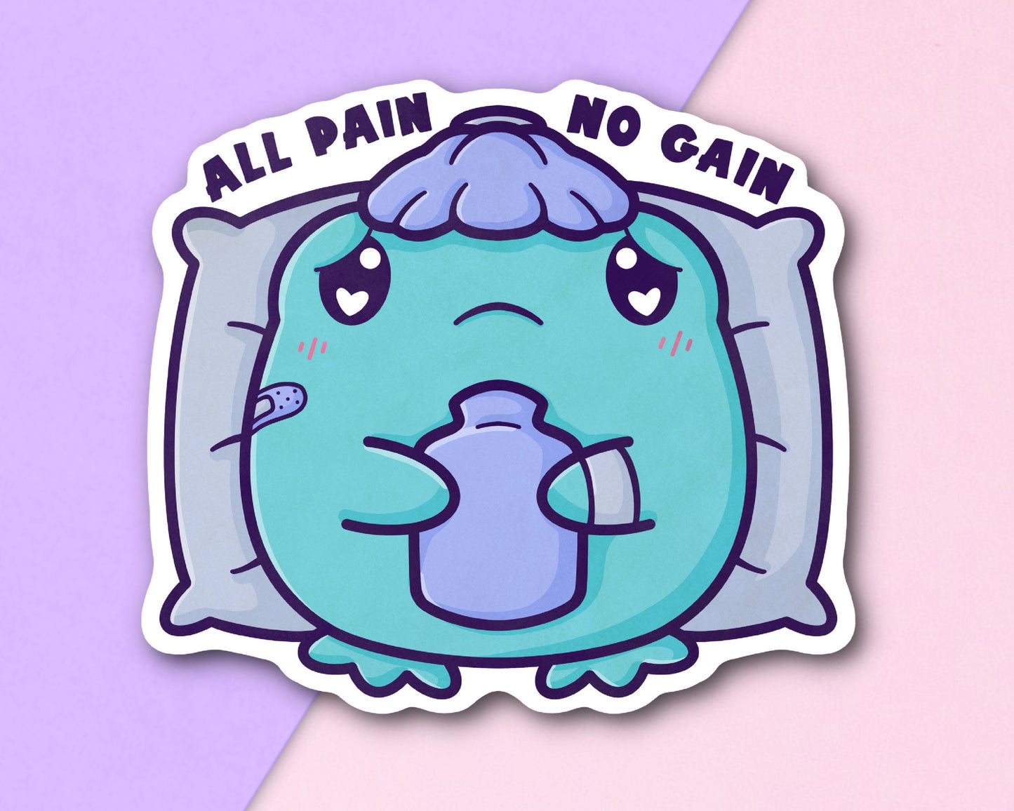 All Pain No Gain Frog Sticker