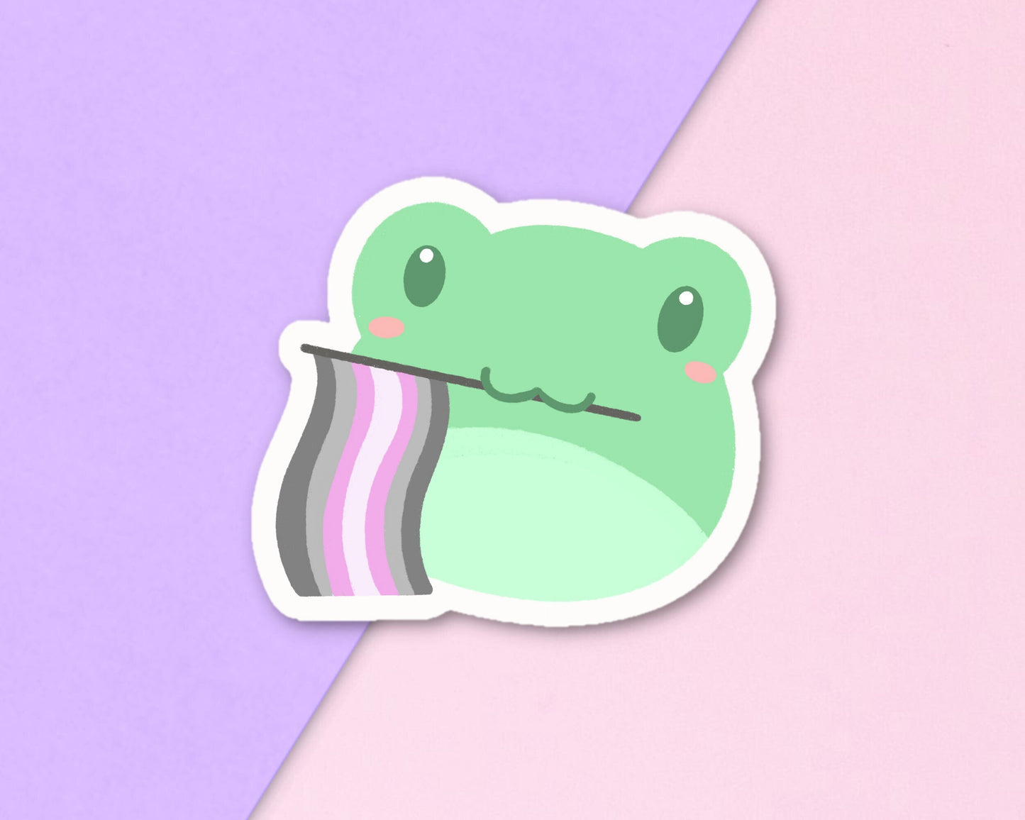 Demigirl Pride Frog Sticker