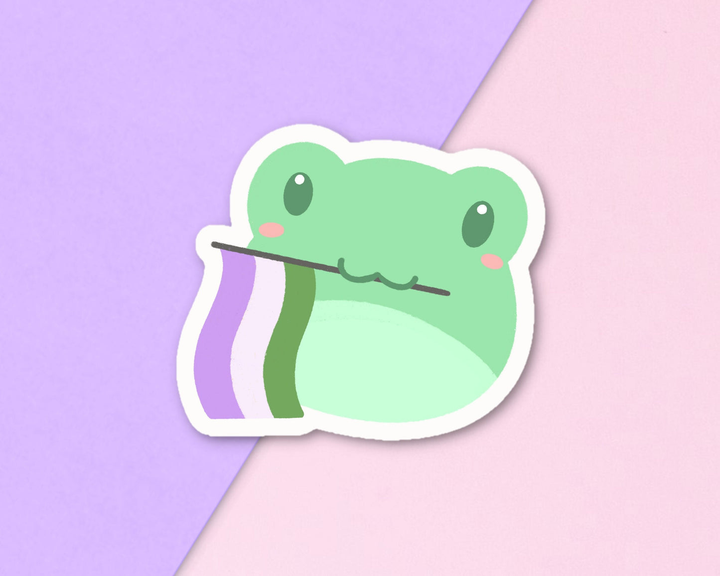 Genderqueer Pride Frog Sticker