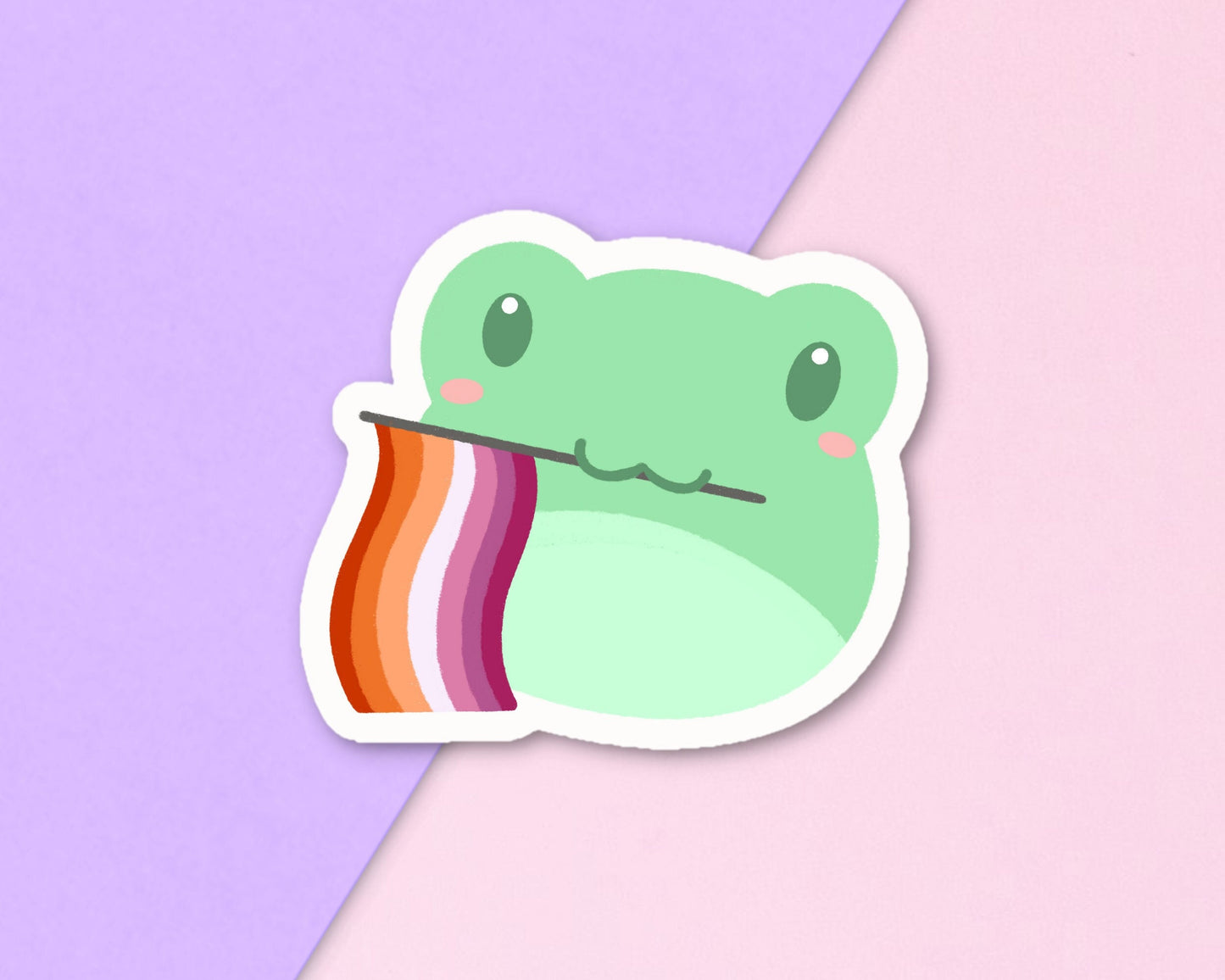 Lesbian Pride Frog Sticker