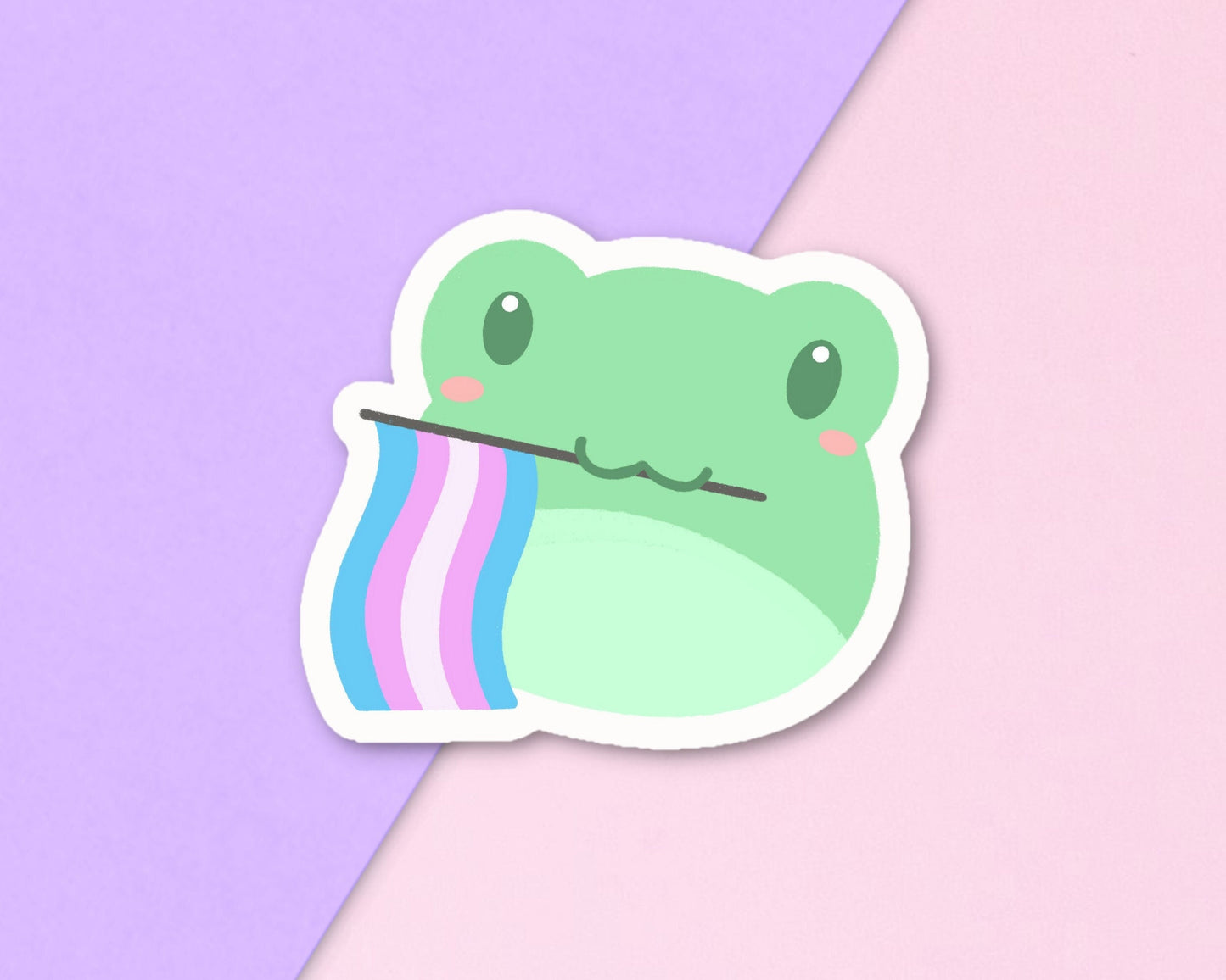 Transgender Pride Frog Sticker