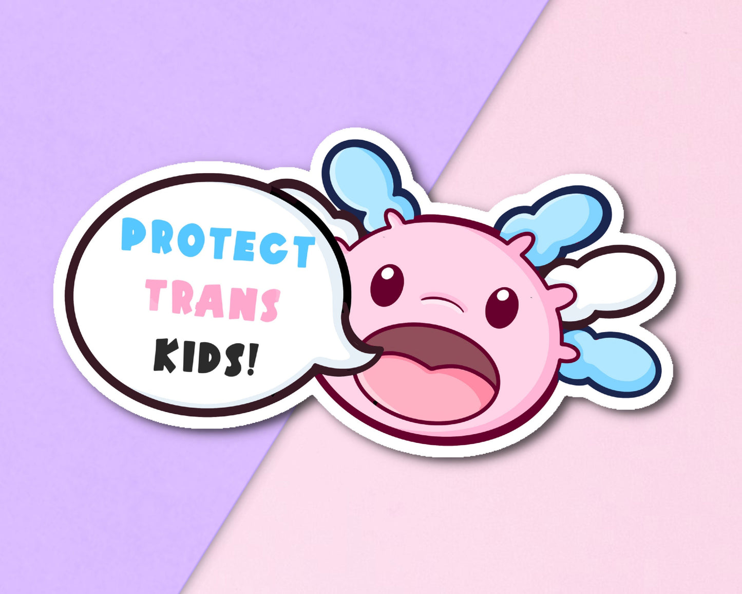 Protect Trans Kids Axolotl Sticker