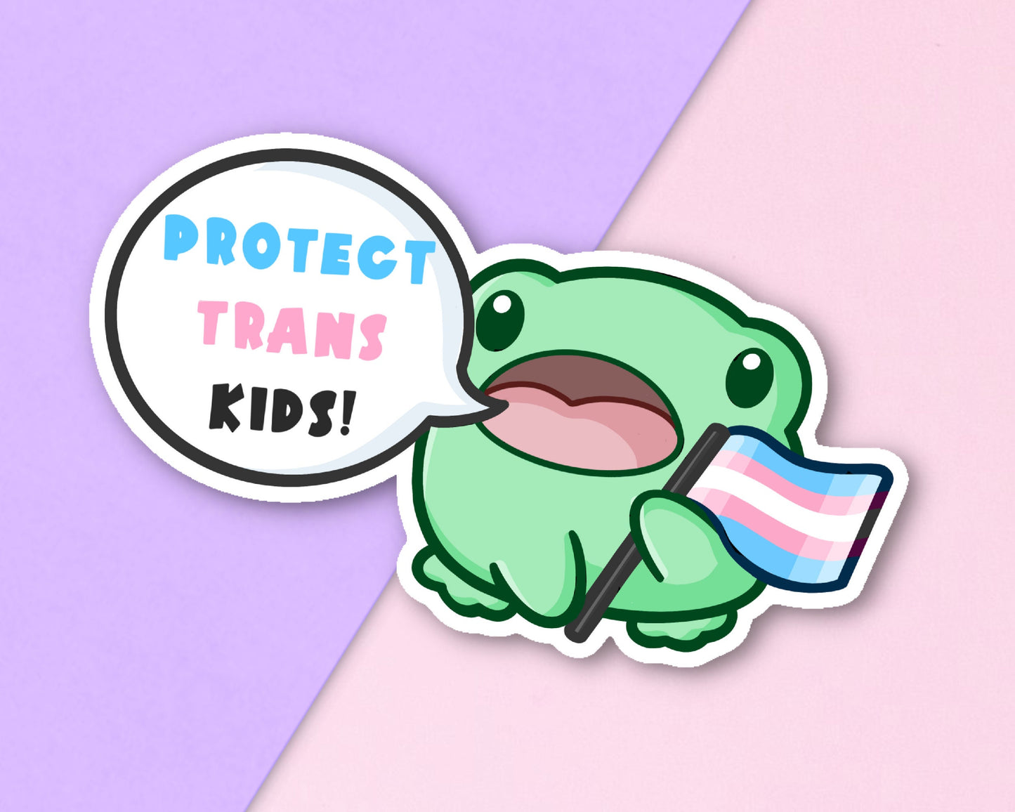 Protect Trans Kids Frog Sticker