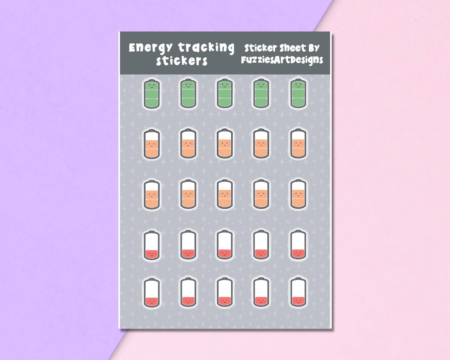 Battery Energy Tracker Sticker Sheet