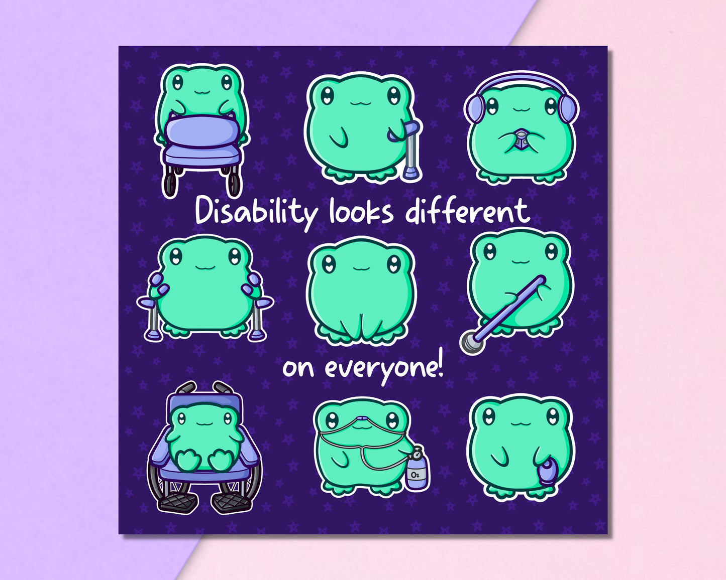 Disability Looks Different On Everyone Frog Art Print