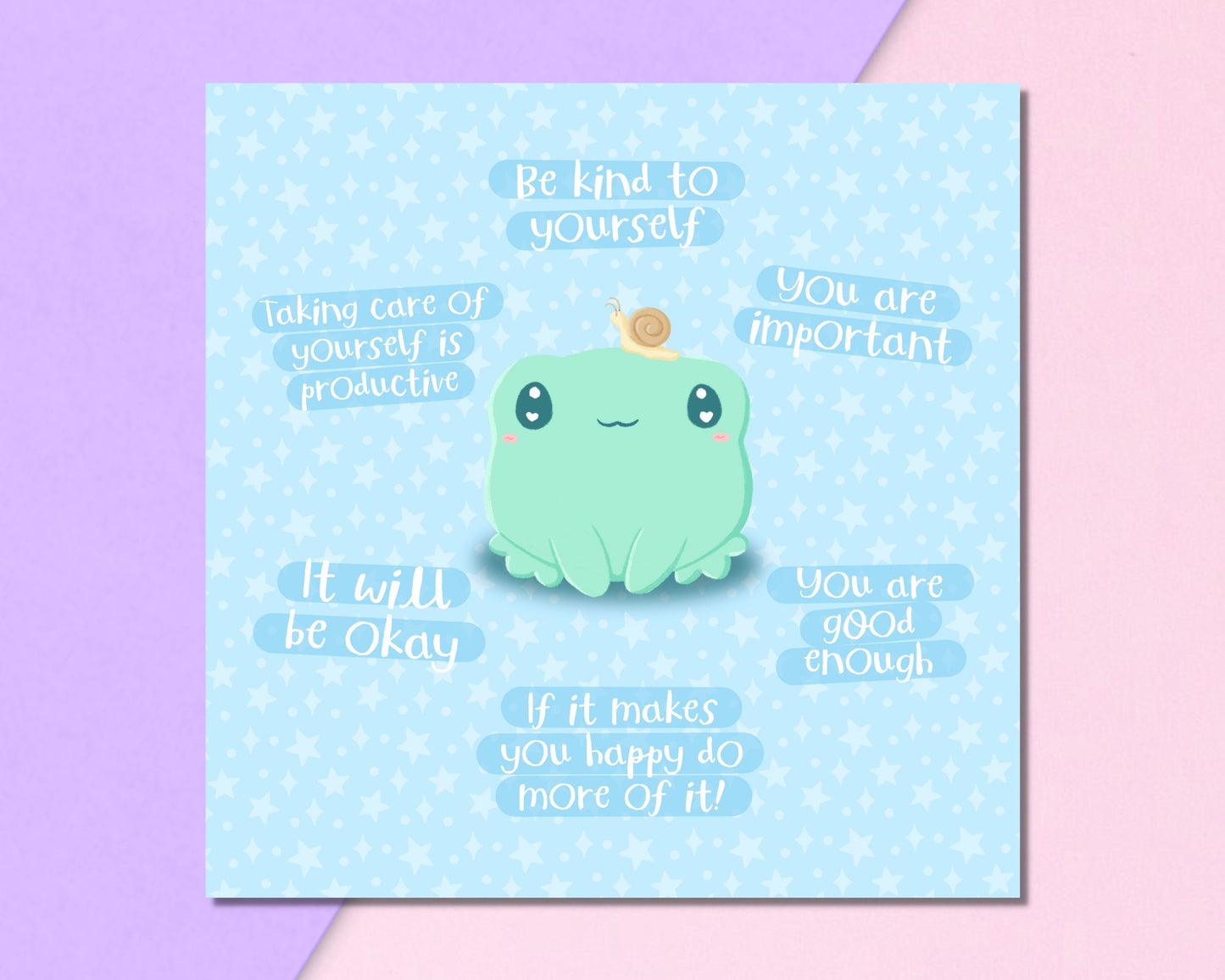 Positive Quotes Frog Art Print