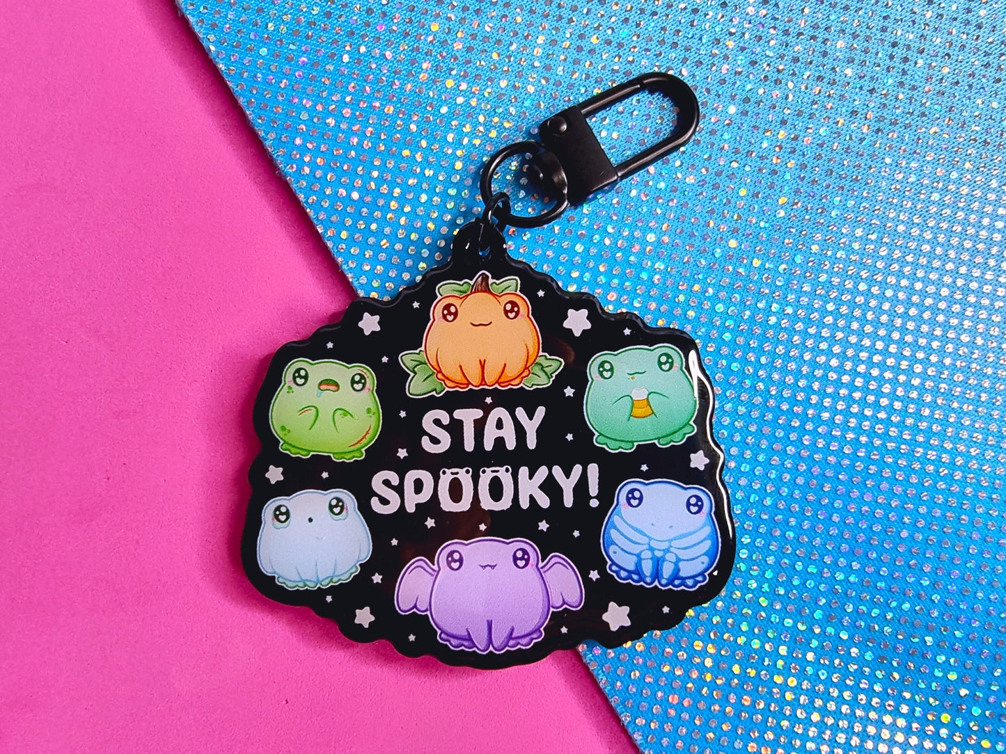 Stay Spooky Frog Acrylic Keyring